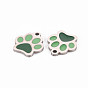 304 Stainless Steel Enamel Charms, Stainless Steel Color, Dog Paw Prints