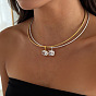 304 Stainless Steel Pave Clear Cubic Zirconia Rectangle Pendant Round Snake Chain Necklaces for Women