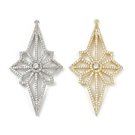 Латунные микро проложить кубического циркония подвески, Полярная звезда, долговечный, без кадмия и без свинца, стойки покрытие