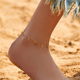 Плоские круглые браслеты с кисточками из богемской латуни и цветного стекла