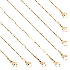 8 шт. 0.9 мм 304 ожерелья из нержавеющей стали в виде змеи, с карабин-лобстерами , ионное покрытие (ip)