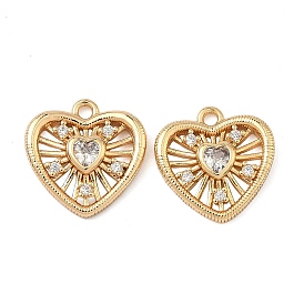 Подвески из латуни с прозрачным фианитом, сердце прелести, реальный 18 k позолоченный
