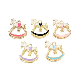 Подвески из эмали и сплава, золотые, лошадь очарование