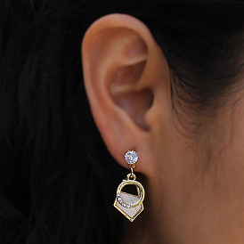 Geometric Pendant Earrings, 925 Silver Needle Chic Ear Jewelry for Women