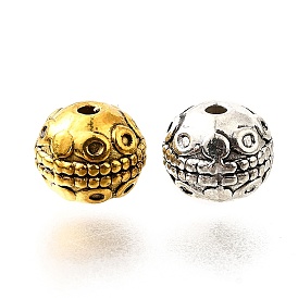 Сплавочные овальные бусины тибетского стиля , без кадмия и без свинца, круглые