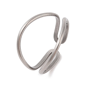 304 Stainless Steel Double Layer Cuff Rings for Women