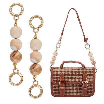 Correas de cadena de bolso, con cuentas de perlas de imitación de plástico abs y anillos de resorte de aleación de oro claro, para accesorios de reemplazo de bolsas
