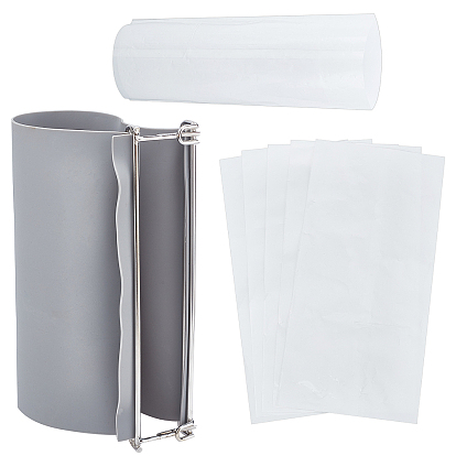 Silicone Heat Transfer Printing Cup Clasp, with 304 Stainless Steel Findings and PVC Heat Shrinkage Wrap Bags
