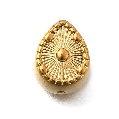 Каплевидные 304 европейские бусины из нержавеющей стали, ионное покрытие (ip), бусины с большим отверстием