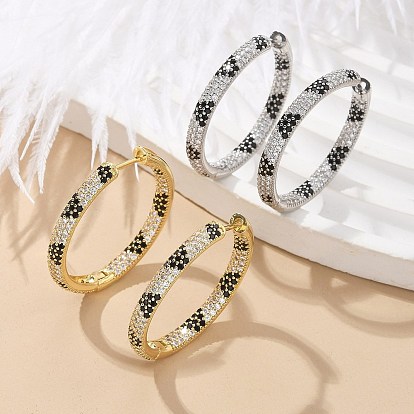 Латунные микро проложить серьги обруча кубического циркония, стойки покрытие, долговечный, без свинца и без кадмия