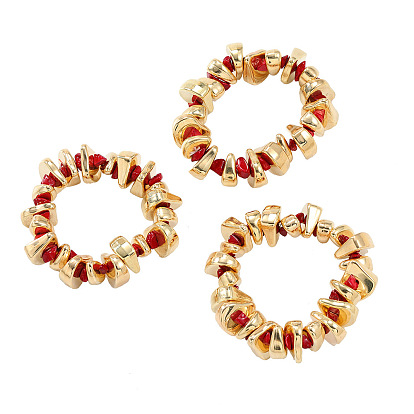 3шт. браслеты из сплава, смолы и пластика CCB с бусинами, самородки