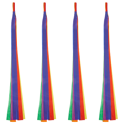 4 шт. полиэстеровые танцевальные ленты, Радужная лента для художественной гимнастики для детей