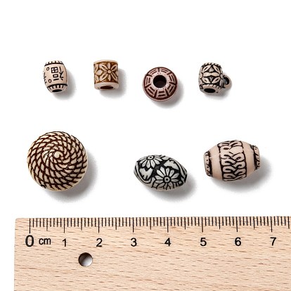 Mixed Antique Style Acrylic Beads, 9~25x7~31x6~15mm, Hole: 1~5mm