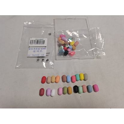 42Pcs 21 Colors Oval Silicone Focal Beads