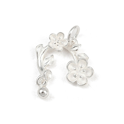 925 стерлингового серебро цветочных подвески, с прыжковых колец