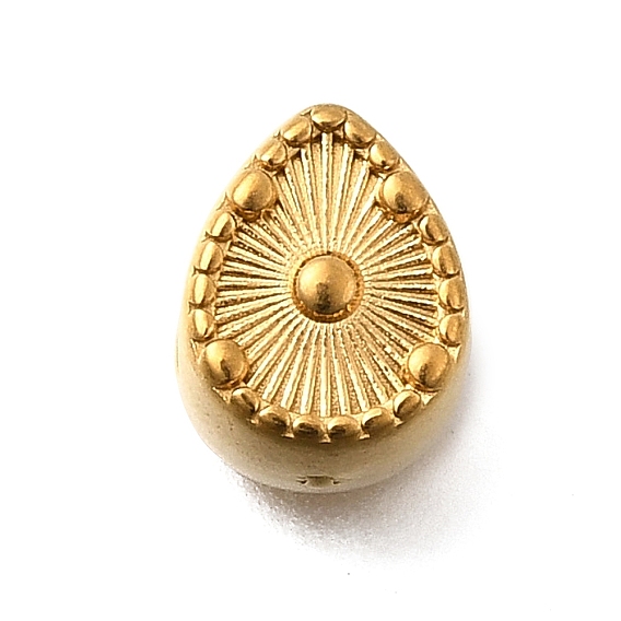 Каплевидные 304 европейские бусины из нержавеющей стали, ионное покрытие (ip), бусины с большим отверстием