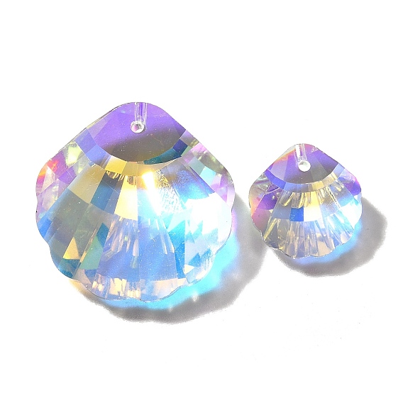 Стеклянные подвески, формы раковины, AB цвет, граненые
