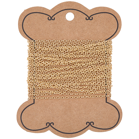 5M Brass Cable Chains, Soldered, with 1Pc Ribbon Spool