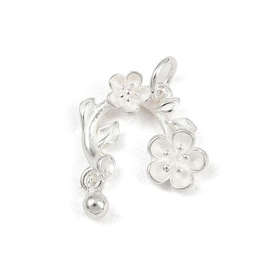 925 стерлингового серебро цветочных подвески, с прыжковых колец
