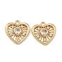 Подвески из латуни с прозрачным фианитом, сердце прелести, реальный 18 k позолоченный
