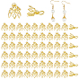 80Pcs Flower Rack Plating Brass Filigree Bead Cap Bails, 7-Petal