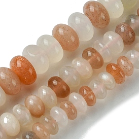 Natural Multi-Moonstone Beads Strands, Rondelle