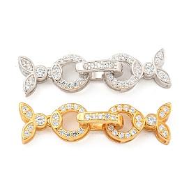 925 Складчатые застежки из стерлингового серебра с микропаве из прозрачного кубического циркония, рыбий хвост