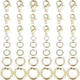 Brass Lobster Claw Clasps, with Brass Jump Rings