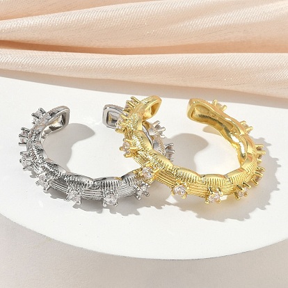 Открытые кольца манжеты из латуни с микропаве и кубическим цирконием, без кадмия и без свинца, стойки покрытие, долговечный