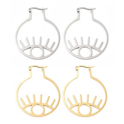 304 серьги-кольца полые из нержавеющей стали, глаз