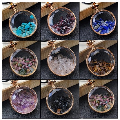 Подвески в виде стеклянных бутылок с драгоценными камнями, Плоская круглая бутылка желаний, подвески с драгоценными камнями