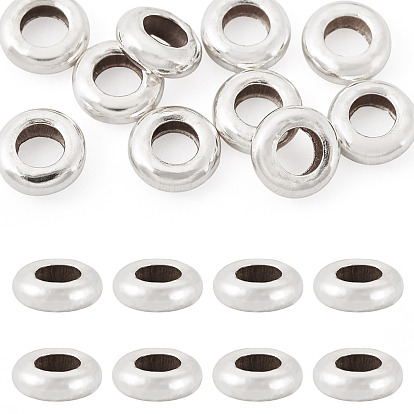 10шт. 925 бусины-разделители из стерлингового серебра, рондель