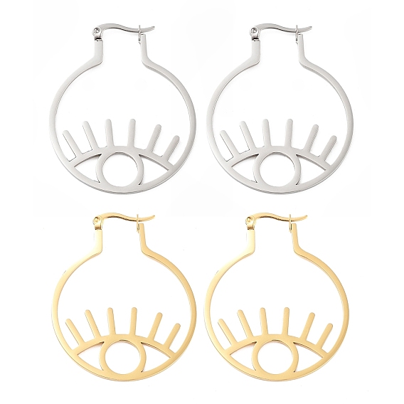 304 серьги-кольца полые из нержавеющей стали, глаз