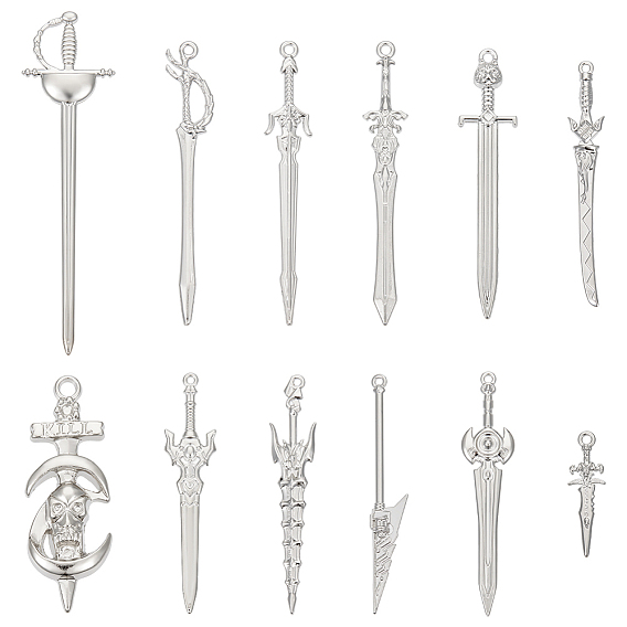 24шт 12 стиль сплав и ccb пластик большие подвески, очарование меча