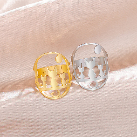 Регулируемые кольца из нержавеющей стали для кошек, украшения для унисекс