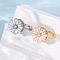 Вращающиеся кольца для пальцев с микропаве из кубического циркония из латуни, с эмалью, цветок, вращающиеся кольца для медитации, успокаивающей беспокойство