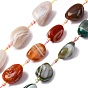Натуральные полосатые агатовые / полосатые агатовые бусинки, окрашенная и подогревом, случайная форма