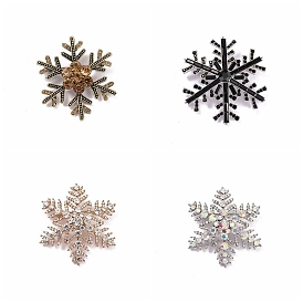 Christmas Snowflake Rhinestone Brooch Pin, Alloy Brooch for Backpack Clothes