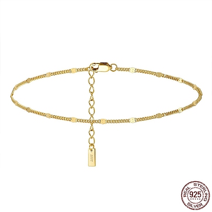 925 браслет-цепочка из стерлингового серебра с прямоугольной подвеской, женские украшения для летнего пляжа, с печатью s925