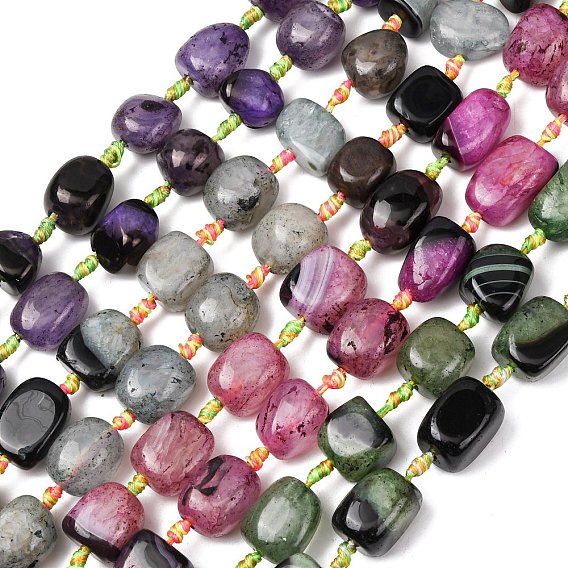 Природный агат бисер нитей, окрашенная и подогревом, самородки, упавший камень