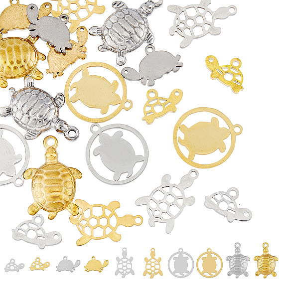20шт 10 стиль 201 и 304 подвески из нержавеющей стали, подвески для лазерной резки, черепаха