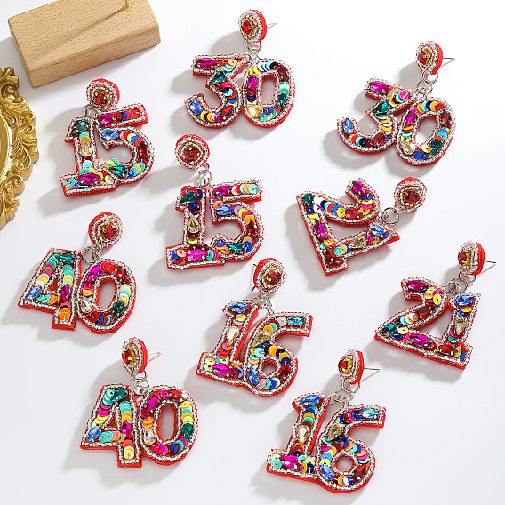 Серьги-гвоздики из смоляных бусин, с кристально горный хрусталь, число, платина