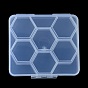 Transparent Plastic Bead Containers, Honeycomb Bead Case with 6 Compartments, for DIY Art Craft, Nail Diamonds, Bead Storage