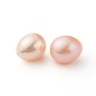 Natural Cultured Freshwater Pearl Beads Strands, Half Drilled, Potato