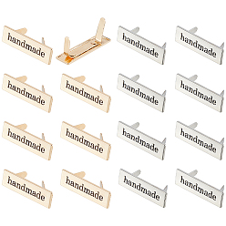 16 шт. 2 цветные бирки из сплава ручной работы, с железной шайбой, для изготовления пакетов, прямоугольник со словом ручной работы