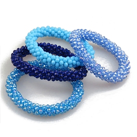 Bracelets extensibles en perles de verre de cristal, bijoux faits à la main de mode pour femmes