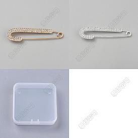 10pcs 2 couleurs parapluie fer strass kilt broches pour sac à dos vêtements