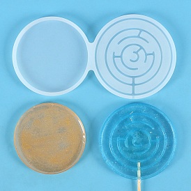 DIY Flat Round Lollipop Making Food Grade Silicone Molds, Candy Molds, for Edible Cake Topper Making