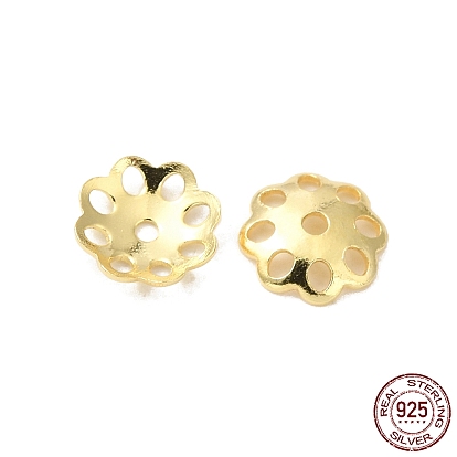 925 casquettes de perles en argent sterling, 8 pétales, fleur