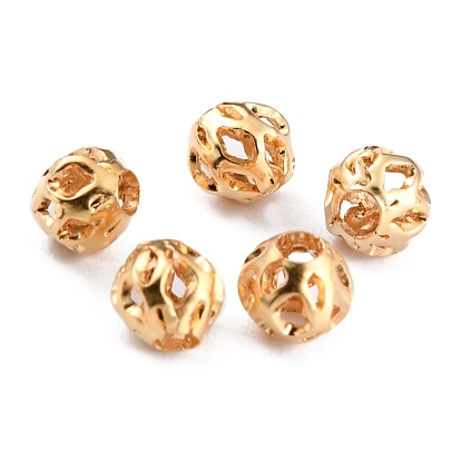 Long-Lasting Hollowed Plated Brass Beads, Filigree Beads